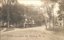 Fryeburg ME Street Intersection c1910s Real Photo Vintage Postcard bhn picture