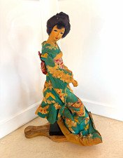 vintage mid-20th-century Japanese Nishi silk geisha doll picture