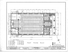 Photo:Newark NJ Trinity Cathedral Church First Floor Plan 1930s HABS picture