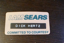 Vintage Sears Employee Name Tag Badge 
