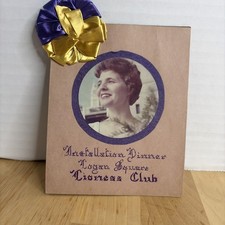 Vintage 1962 Chicago Logan Square Lioness Club Installation Dinner Program Card picture
