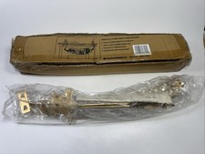 NOS Vintage Christmas Card Holder Gold Metal Mantel Or Shelf Hung Tree Anchors. picture