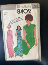 Simplicity Pattern 8402 Misses Dress in Two Lengths Size 12 Vtg 1977  Uncut FF picture