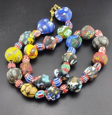 vintage venetian style african glass beads necklace central asian beads picture