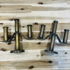 Set of Original WW2 Trench Art Candle Stick Holders Vintage 40s US Military Army picture