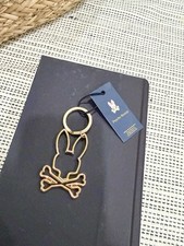 NWT🐰Psycho Bunny Metal Keychain ~ Gold picture