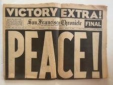 1945 San Francisco WWII Newspaper, Chronicle  - 