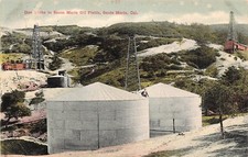 Gas Tanks Santa Maria Oil Fields California Early 1900s Vtg Postcard H39 picture
