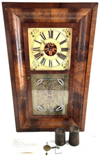 Antique 1841 CLARKE, GILBERT & Co. Ogee Clock w/ Mirror Panel - Complete picture