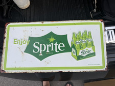 Sprite Distressed Metal Sign Embossed Green Taste Its Tingling reproduction picture