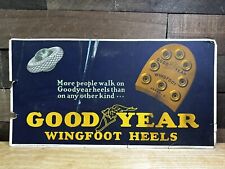 Antique Good Year Wingfoot Heels Trolley Cardboard Sign picture