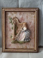 Original 3D Picture W Elegant Woman Playing The Harp. 9.5