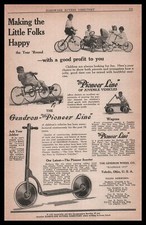 1922 Gendron Wheel Co. Toledo Ohio Pioneer Line Wagons Scooters Vintage Print Ad picture