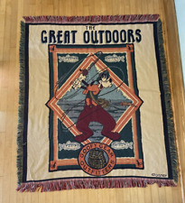 Vintage Disney Goofy Gear Outfitters Knitted Throw Blanket Great Outdoors Woven picture