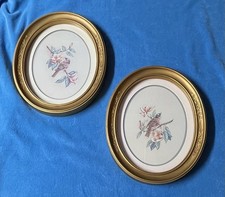 Vtg Homco Oval Gold Framed Bird Prints Kay Lamb Shannon picture