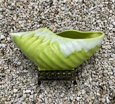 Vintage Hollywood Ceramics Lime Green Drip Pottery Planter With Stand picture