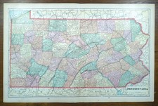 Vintage 1907 PENNSYLVANIA Map 14