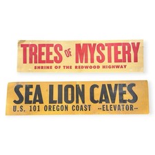 Vintage Sea Lion Caves Trees of Mystery Oregon California Highway Signs Lot picture