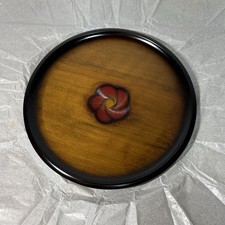 Round tray Natural wooden tray High-quality lacquerware tray Made in Japan picture