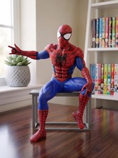 Marvel Spider-Man Classic Comic Suit Sitting Pose Collectible Statue Figure Hero picture