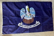 Vtg LOUISIANA State FLAG 3' x 5' USA Nola Union Justice And Confidence 80s 90s picture