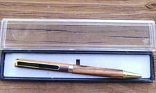 Slimline Twist Pen Wood Barrel and Gold Trim 5.25
