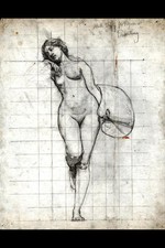 Washington D.C. Kenyon Cox Nude Study Painting Allegorical Drawing c1896 picture