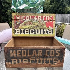 SCARCE MEDLAR CO. SODA BISCUITS PAPER LABELED BISCUIT BOX Philadelphia  picture