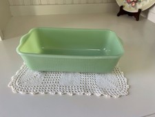 Vintage Fire King Jadeite Loaf Pan VHTF 1948- 1950 NOT PHILBE REFRIGERATOR JAR  picture