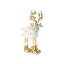 MacKenzie Childs Patience Brewster Moonbeam Blitzen Reindeer Mini Ornament 5”H picture