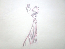 1940's GOOFY Walt Disney ORIGINAL PRODUCTION cel DRAWING dog art picture