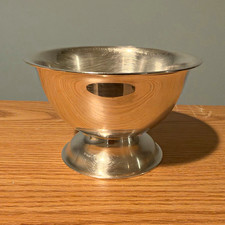 R.W. Wallace Wilton Pewter Footed Bowl Silver Soldered Pewter Bowl Stamped  picture