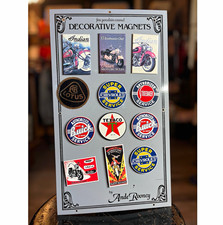 Ande Rooney Porcelain Enamel Automotive Motorcycle Americana Fridge Magnet Set picture
