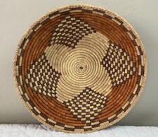Vintage Large Southwest Woven Basket, Large, Geometric Design, Orange, Brown picture