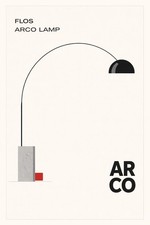 Flos Arco Lamp Poster 🌟 Mid-Century Modern Design - 16x24” Premium Matte Paper picture
