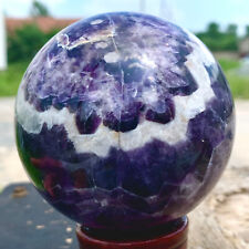 1.74LB Natural beautiful Dream Amethyst Quartz Crystal Sphere Ball Healing picture