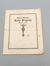 Vtg 1926 Junior-Senior Radio Program High School Memorabilia Document Eureka IL picture