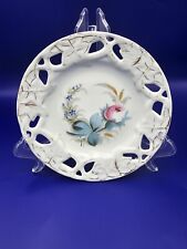 Small Vintage Openwork Plate With Floral Design, Rose, Handpainted picture