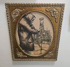 Vintage Jacob Samuels Signed Framed The Pretzel Lady Art Etching - Rare picture