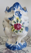 RARE Vintage 1930s Frog Vase Japan Three 3 Dancing Hugging Frogs Pottery Ceramic picture