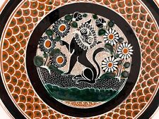 Vtg Jose Bernabe Tonala Jalisco Mexican Pottery Lion & Floral 7” Plate, Signed picture