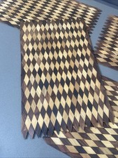 4 Vintage MCM Mixed Hardwood marquetry/parquetry Geometric Diamond Placemats picture