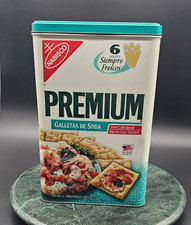Nabisco Premium Soda Cracker tin 2004 One Side English Other Side Spanish USA picture