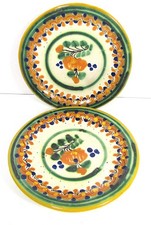 2 EARLY VINTAGE YSAURO URIATE PUEBLA MEXICO POTTERY 7.5