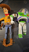 Vintage 1995 Thinkway Toy Story Woody & Buzz Lightyear Talking Figures picture