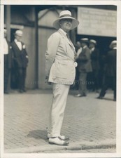 1925 Press Model Type Business Man Suit Tie Hat Smiling Historic Vintage Photo picture