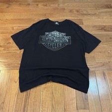 Vtg Harley-Davidson Motorcycles Grand Cayman Black Graphic T-Shirt L Made in USA picture