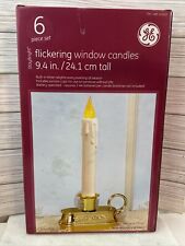 GE Staybright 9.5” Shiny Gold Flickering Window Candle 6 Pack Battery Operated picture