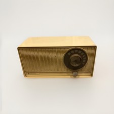 Vintage 1965 GE T-1110A Musaphonic AM Tube Radio Bell White MCM Untested picture
