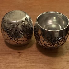 Vintage 1971 Don Sheil Australia one pair of Nectar Cups Aluminum picture